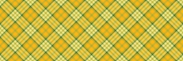 Close-up pattern plaid vector, variation fabric check seamless. Fit textile texture background tartan in yellow and amber colors. vector