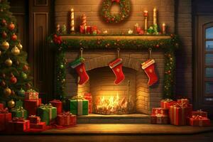 AI generated Christmas background free photo