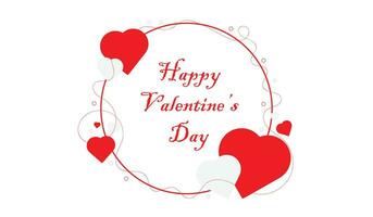 Vector of Happy Valentines Day with circle frame heart on white background design.