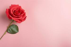 AI generated beautiful red rose background photo