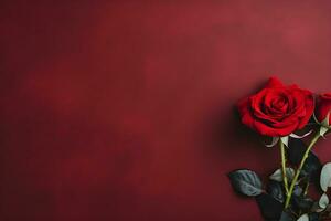 AI generated beautiful red rose background photo