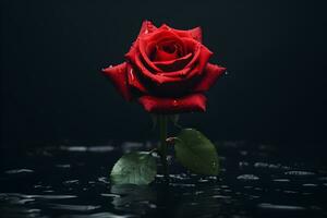 AI generated beautiful red rose background photo