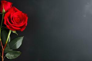 AI generated beautiful red rose background photo