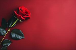 AI generated beautiful red rose background photo