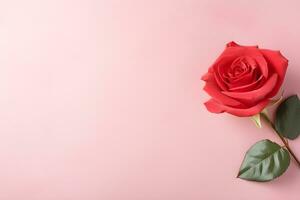 AI generated beautiful red rose background photo