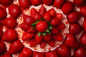 AI generated strawberry cake background photo