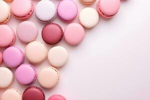 AI generated macaroons on a table photo