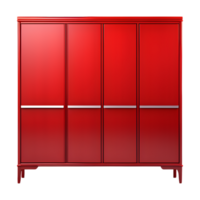 AI generated Red Wooden Wardrobe Isolated on Transparent Background png