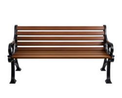 AI generated Wooden Park Bench Isolated on Transparent Background png