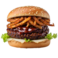 AI generated Delicious Hamburger Isolated on Transparent Background png