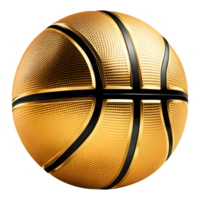 ai generiert Basketball Ball Gold isoliert auf transparent Hintergrund png