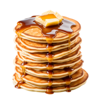 AI generated Pancakes with Honey and Butter Isolated on a Transparent Background png