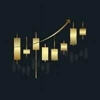 A luxury graph for Stock market charts and forex trading graph in up trend concept for financial investment or Economic trends business idea, For down trend grapghs vector