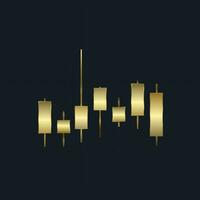 Luxury, gold graph for Stock market charts and forex trading graph in up trend concept for financial investment or Economic trends business element, objects vector