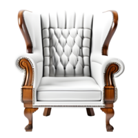 AI generated White Armchair Isolated on Transparent Background png