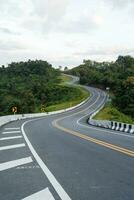 Beautiful curved road look like number 3 on the high mountain in Nan province, Thailand. photo