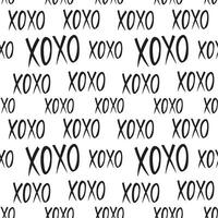 XOXO seamless pattern black and white. Cool background for classy textures design. vector