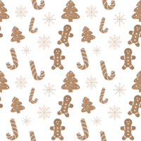 Beautiful illustration of a pattern with Christmas gingerbread cookies on a neutral background. Can be used as elements for your composition png