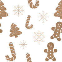 Beautiful illustration of a pattern with Christmas gingerbread cookies on a neutral background. Can be used as elements for your composition png