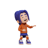 3d linda niña riendo png