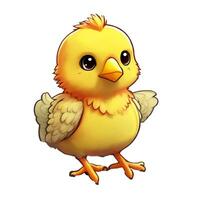 AI generated little yellow chick on white background easter artwork photo