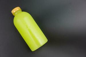 Fresh guava juice in a bottle photo