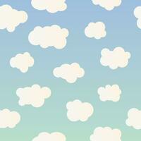 Seamless clouds on blue background. Floating clouds. Sky pattern for web site, label, banner, backdrop and wallpaper. Vector illustration.