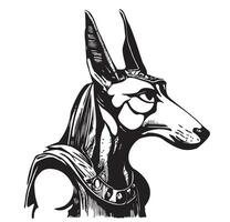 Anubis hand drawn sketch in doodle style Vector illustration