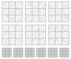 Sudoku game set  with answers. vector