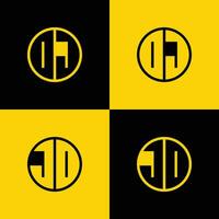 Simple DJ and JD Letter Circle Logo Set, suitable for business with DJ or JD initials vector