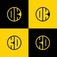 Simple DK and KD Letter Circle Logo Set, suitable for business with DK or KD initials vector