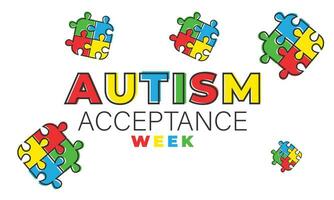 autismo aceptación semana. fondo, bandera, tarjeta, póster, modelo. vector ilustración.