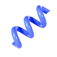3d winter Spiral curve line decorative Christmas element blue color. Realistic design In plastic cartoon style. transparent illustration png