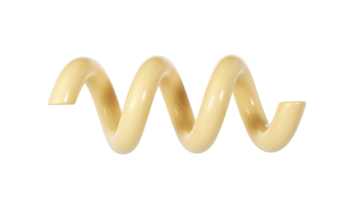 3d Spiral curve line decorative Christmas element beige color. Realistic design In plastic cartoon style. transparent illustration png