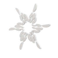 3d illustration of Christmas winter icon snowflake transparent. glossy surface. Happy New Year Decoration Holiday element for web design, greeting card png