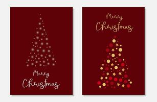 fiesta tarjeta postal con nuevo años Navidad árbol. vector