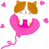 schattig katten en grappig katje tekening Valentijn dag png