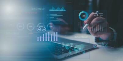 innovative business dashboards data analysis  kpi financial digital erp performance UI report system photo