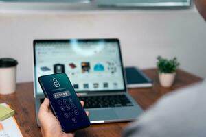 Digital Cybersecurity 2FA Two-Factor Authentication and Password Protection Safeguarding Internet Online Privacy network security technology Encrypted data. photo