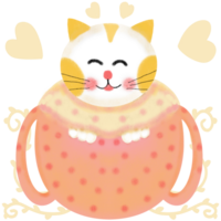 schattig katten en grappig katje tekening Valentijn dag png