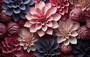 AI generated Macro flower Seamless texture volumetric background photo