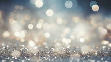 Sparkling beautiful background with a golden color for Christmas backdrop, Generative AI. photo
