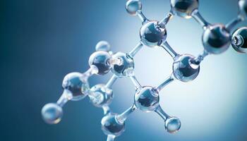 ai generado Ciencias antecedentes con molecula y átomo modelo. resumen molecular estructura. foto