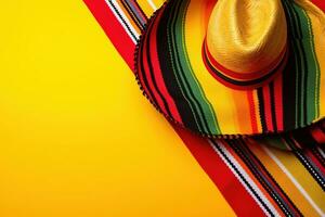 AI generated a colorful sombrero and a colorful striped sombrero photo