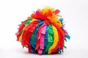 AI generated a colorful pinata with a large feather on top photo