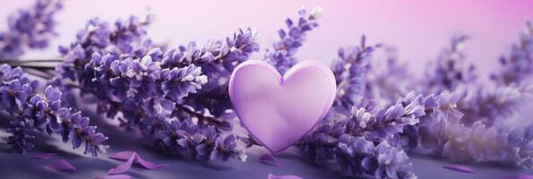 AI generated Lavender Hued Valentines Day Themed Background photo
