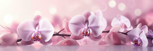 AI generated Soft Toned Orchid Delicate Background for Saint Valentines Day Concept photo