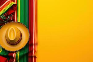 AI generated mexican hat on mexican flag background photo