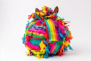 AI generated a colorful pinata with a horse head on top photo