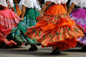 AI generated a group of women in colorful skirts photo